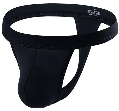 Summer Code String Stringtrosa Herr Tanga Underbyxor Andningsbara Underbyxor Låg Midja Thong G-String Män, Svart, XXL