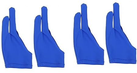 SEWOART 4stücke Künstler Handschuhe Für Zeichnen Und Skizzieren Atmungsaktive Dünne Und Bequeme Zwei-finger Malhandschuhe Blau Für Grafiktabletts Und Digitale Kunst