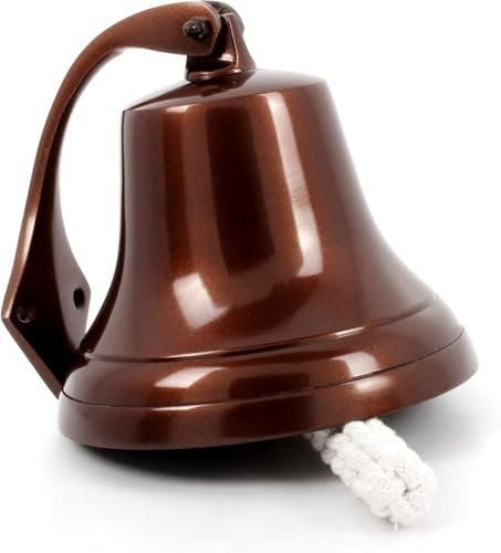 Campana náutica para colgar en la pared, 6 pulgadas, decoración náutica del hogar, acabado de cobre antiguo