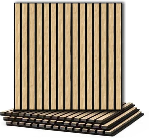 Sound-Absorbing Acoustic Panels Set of 4 - Acoustic Wooden Panels Wall 60 x 60 cm - Wall Cladding Wood, Acoustic Panels Wood, Acoustic Panel