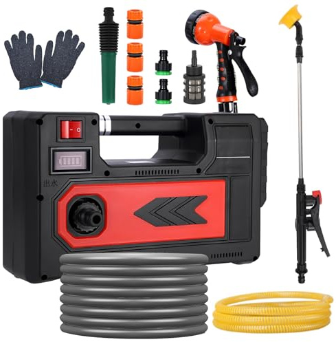 Wasserpumpen für Makita 18V/21V Akku, Transferpumpe(Ohne Akku),Gartenpumpe,Tragbare Selbstansaugende Wasserpumpe mit 20M Wasserauslassrohr, 2.5M Wassereinlassrohr, Jet-Pumpe zur Gartenbewässerung