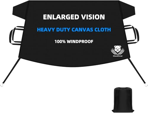 Windshield Cover for Ice and Snow,Heavy Duty 600D Oxford Fabric,Snow Windshield Cover for Car,Trucks, SUV,MPV,Van,Standard Winter Frost Hails Windshield Protector Blanket,X-Large,72/57Wx50D Inch