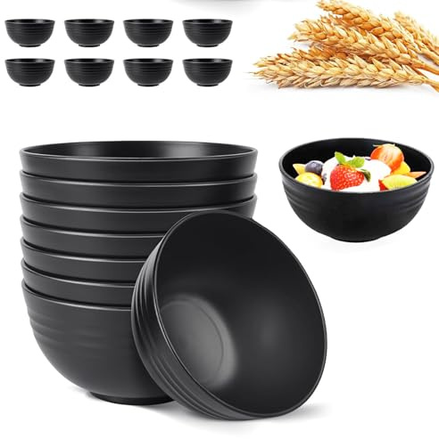 Set de 8 bols à céréales, 700ML, bols à salade, coupe à fruits, bol à mélanger, bol à soupe, bol à salade résistant aux chocs en plastique, pour soupe, céréales, ramen, salade, buffet, en-cas