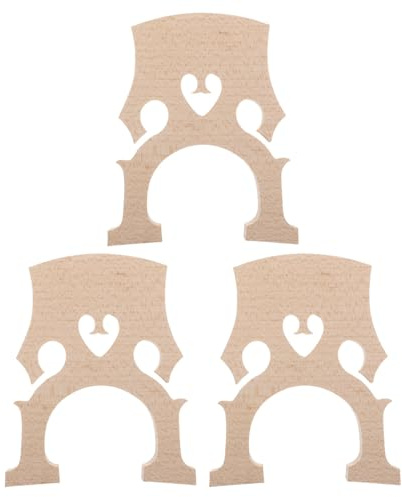 TOYANDONA 3 Stück Cello Stegersatz aus Ahornholz für 4/4 Cello Polierte Cellobrücke mit Verbesserter Klangresonanz Robustes Musikinstrumentenzubehör für Professionelle Aufführungen