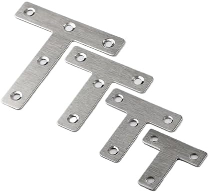 5 piezas de soporte de esquina en forma de T de acero inoxidable for tableros de esquina, sujetadores de conexión de herrajes for muebles.(40T-5pcs)