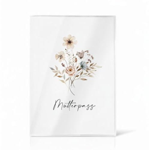 Cozy Racoon Custodia per libretto di maternità tedesco, 3 pezzi, di alta qualità, design bouquet di fiori (senza personalizzazione)