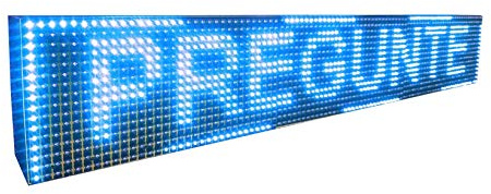 Cartel LED programable con Sensor de Temperatura y Reloj (96x16 Doble Cara, Azul) / Letrero programable/Pantalla programable/Pantalla de Texto/Rótulo Luminoso/Reloj electrónico