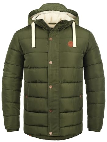 BLEND Frederic Chaquetón Chaqueta De Invierno con Forro De Peluche para Hombre con Cuello Alto, tamaño:L, Color:Ivy Green (77086)
