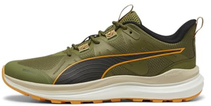 Puma Mens Reflect Lite Trail Running Shoe, Olive Green-Putty-Clementine, 10