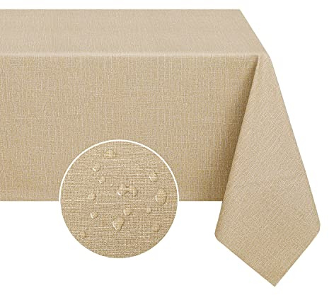 Romanstile Stain Resistant Plastic Tablecloth 80 x 80 cm Square Outdoor Weatherproof PVC Waterproof Modern Khaki Tablecloths for Restaurant, Garden, Summer