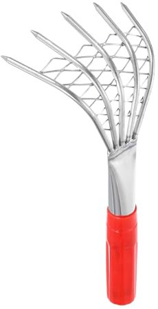 sourcing map Râteau à palourdes de 25 cm pour petits coquillages, pelle à palourdes, râteau à gazon avec poignée ergonomique pour fruits de mer, râteau de jardinage et de culture