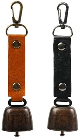 TPZORJX 2 PCS kuhglocke klein,Metall Vintage Mini Kuhglocke Glocken Dekorationen schlüsselanhänger mit Glocke Vielseitig Kompakt und kuhglocke Drum Für Outdoor-Wanderungen, Rucksack-Anhänger