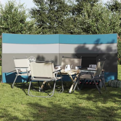 Homgoday Strandvindskydd camping vindjacka för strand, camping och trädgård camping vindjacka vattentät blå 340 x 130 cm