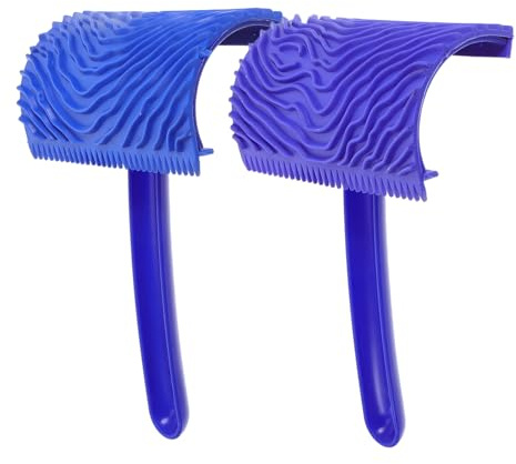 Vaguelly 2piezas Pintura Artística De Madera Herramienta De Goma Para Granulado De Madera Rodillo De Para Proyectos De Bricolaje Decoración De Paredes Arte De Habitación