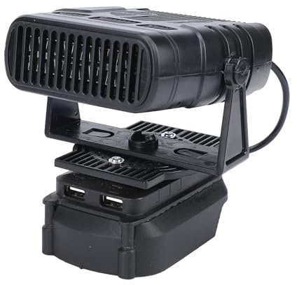 Yanmis Scaldabagno Alimentato a Batteria, Riscaldatore per Auto Portatile da 170 W Ventilatore di Riscaldamento Senza Fili da 12 V con 2 Impostazioni di Velocità Sbrinamento per Auto