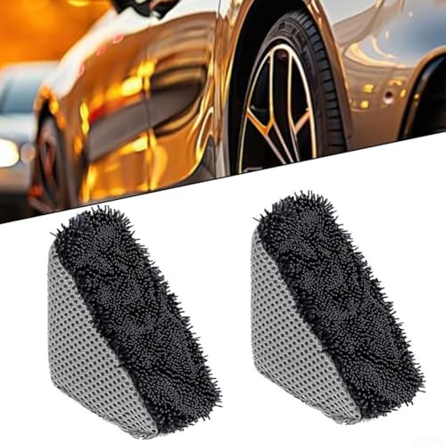 Gdfnmogo Éponge triangulaire pour polissage des pneus, mousse haute densité de qualité supérieure pour cirage et nettoyage de voiture, prise en main antidérapante, réutilisable et lavable, ajustement