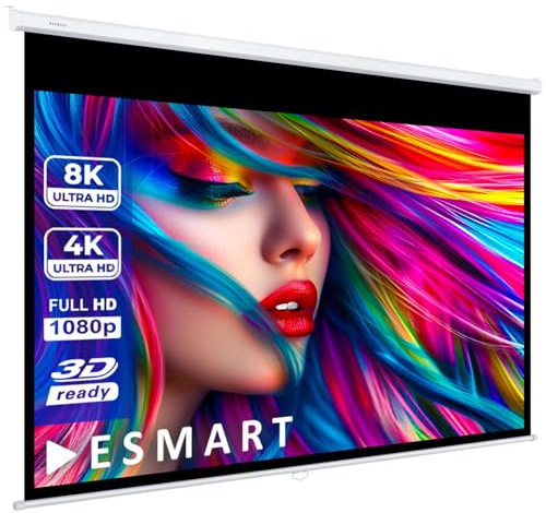 ESMART Professionale MIROLO Schermo di rollo manuale 342 cm Immagine 323 x 202 cm (150) 16:10 | Schermo per proiezione proiettore home cinema Schermo per tende a rullo LCD LED