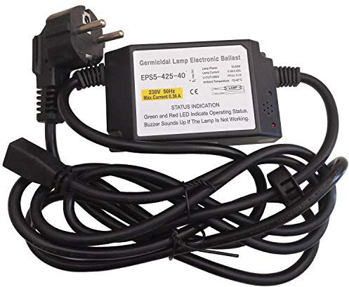 EU Plug 40W 230V Germicidal Lamp Electronic Ballasts UV Ballast T5 with Buzzer Sounds Alarm Function,IP60 RW5-425-40, UL CE