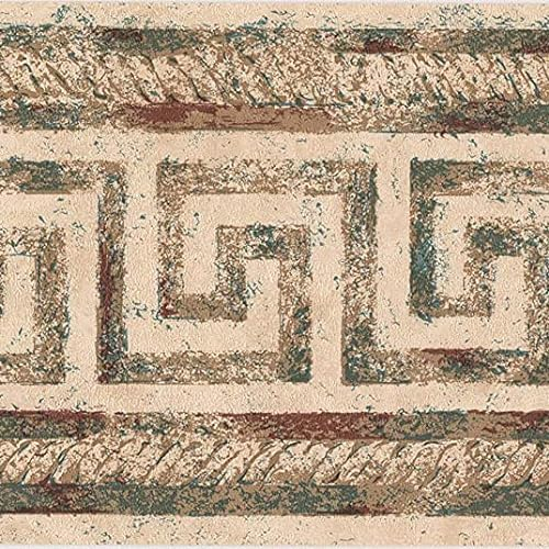 CONCORD WALLCOVERINGS ™ Vintage Wallpaper Border Featuring Ancient Greek Architectural Pattern, Colors Beige Brown, Size 7 Inches by 15 Feet 777B2206