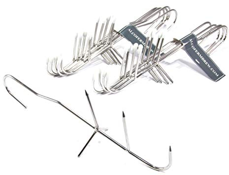 Lot de 10 Crochets -V- en Acier, idéal pour Le fumoir à Viande et Poisson