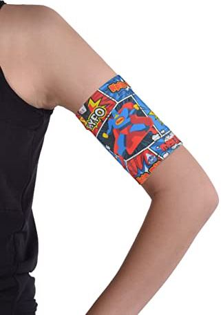Dia-Band BARN, manschett för Freestyle Libre, Medtronic, Dexcom eller Omnipod blodsockermätare - Återanvändbart huvudband för diabetiker (Junior.S (18-20 cm))