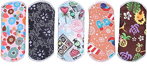 Washable Sanitary Pads 5Pcs Reusable Women Menstrual Pads Bamboo Charcoal Cloth Period Pads Panty Liners, Strong Water Absorption, 16.5 x 16.5cm(#2)