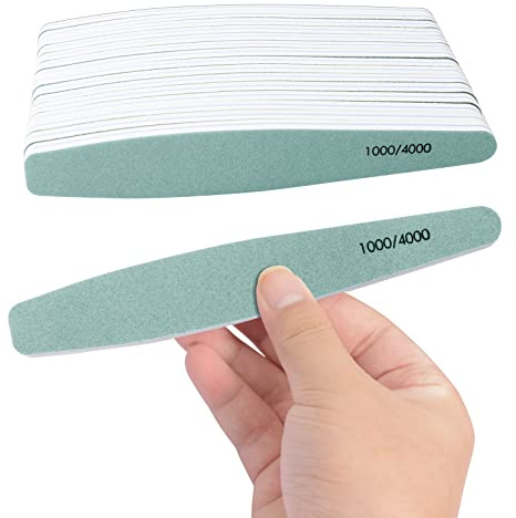 Diesisa 15pcs 1000/4000 Grit Nail Files for Natural Nails, Emery Boards for Natural Files, Double-Sided Nail Buffering Manicure Pedicure Nail Supplies Tools for Toenail Fingernail for Home & Salon