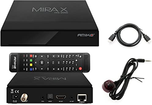 Amiko Mira X HiS-2000 DVB-S2X HEVC Sat Receiver Satellite TV Linux 2X USB 2.0 100Mbps Ethernet Hdmi Multi Stream