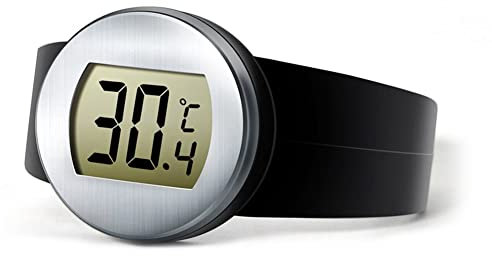 Whisverse Termómetro digital LCD portátil para vino tinto con medición de temperatura, para el hogar, cocina, pulsera de vino, termómetro