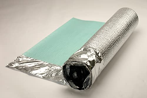 Imperial Studios Comfort Silver Underlay 2mm Acoustic Silver Underlay for Wood or Laminate Flooring Barrier Plus Underlay Foil Damp Proof Membrane 15㎡
