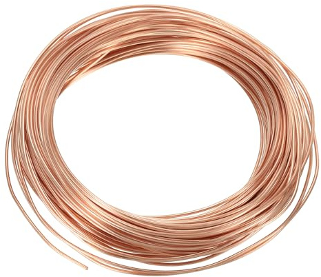 PATIKIL 49 Rame filo, 18 Calibro 99.9% Puro Rame 1.2mm Morbido Perlato Fascette per Gioielli Artigianato (15m)