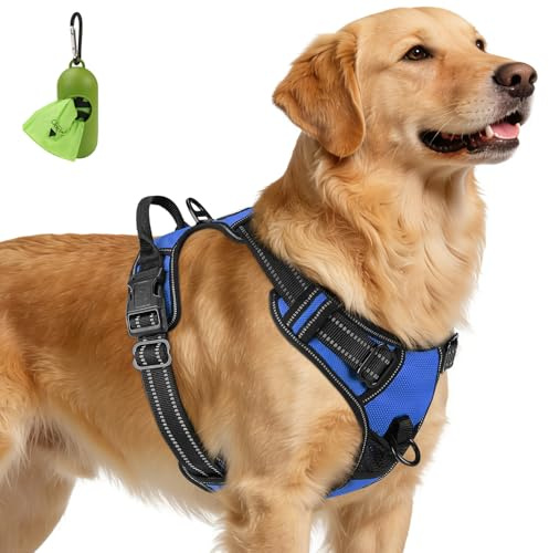 Joytale Anti-Traction Harnais Très Grand Chien, Bleu Marin, XL
