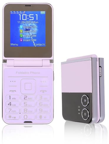 ASHATA Teléfono con Tapa 2G para Personas Mayores, Teléfono Celular para Personas Mayores, Pantalla de 2,6 Pulgadas, Teléfono Móvil con Botones Grandes, Altavoz, Batería de 1400 MAh,