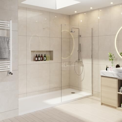 NRG 1400 x 1950mm Wetroom Screen Wet Room Shower Enclosure Screen Panel 8mm Easy Clean Glass