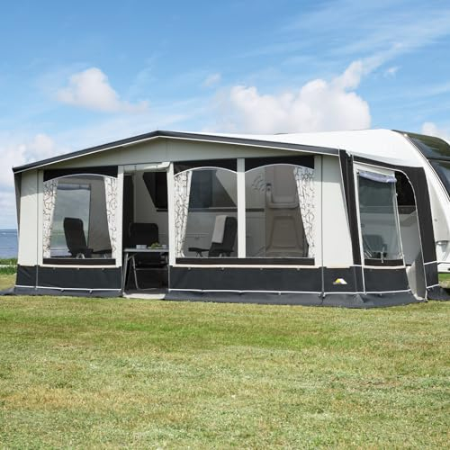 DWT Wohnwagen Vorzelt Jubilee 40 240 Travel Paket inkl.28 Alu Gestänge, Größe:Gr. 15 Umlaufmaß 971-1000 cm