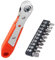 36-Tooth Reversible Mini Ratchet Wrench with 10 Bits & Magnetic Screwdriver, Right Angle Phillips Head for Tight Spaces(1/4” High Torque Drive), Ratcheting Offset for Car Repair/ Furniture Assembly