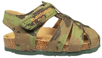 Balducci SPORT Sandalo Scarpa primo passo. Platare anatomico in pelle e sughero naturale. Numeri dal 20 al 26 (Verde, Sistema Taglie Calzature EU, Bimbo (0-5 anni), Numero, Media, 21)
