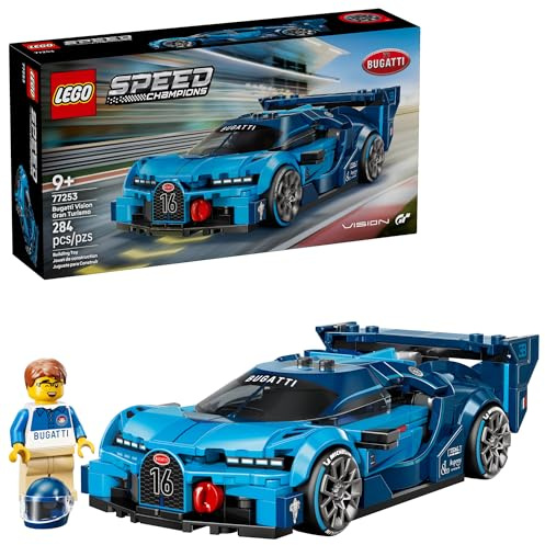 LEGO Speed Champions Bugatti Vision Gran Turismo Hyper Sports Car Building Toy for Kids & Gamers - Building Set W/Bugatti Driver Minifigure for Boys & Girls, Ages 9+ - Gift Idea for Birthdays - 77253