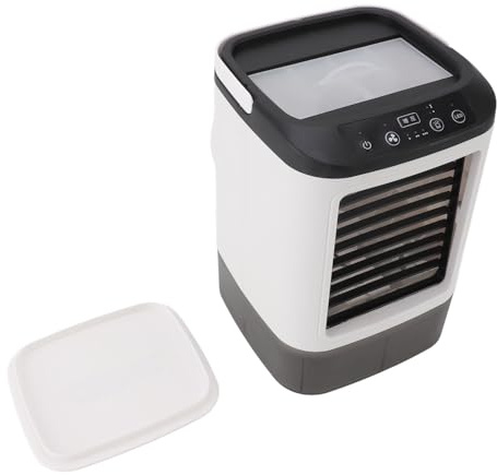CHICIRIS Mini Aire Acondicionado Portátil, Enfriador de Aire Personal USB de 12 W con Tanque de Agua de 900 Ml, Ventilador de Nebulización y Humidificador para el Hogar, Escritorio de