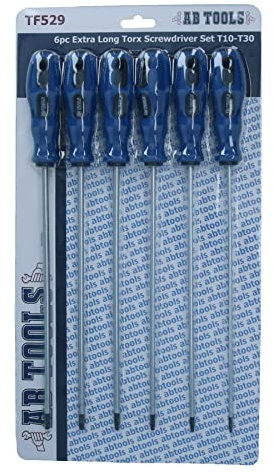AB Tools Torx Screwdriver Set T10 – T30 Extra Long Star 250mm 6pc