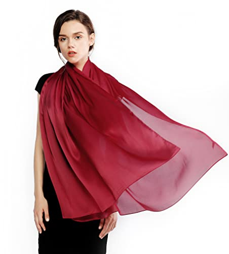 RIIQIICHY Stola Damen Festlich für Abendkleid Hochzeit Bordeaux Schal Tücher Schultertuch Sommer