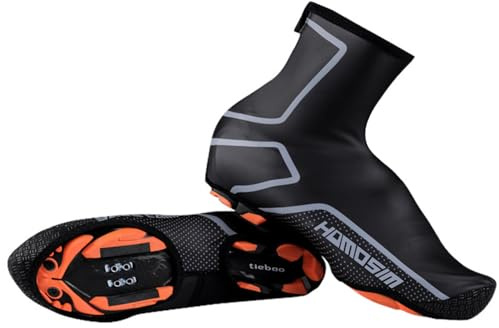 HomDSim Cycling Shoe Covers Winter Waterproof Windproof Warmer Mountain Road Bike Shoe Covers Outdoor Sports Rain Overshoes (Large)