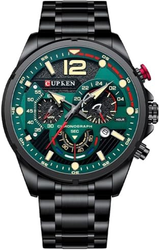 Reloj cronógrafo para hombre, militar, multifunción, resistente al agua, de cuarzo y acero inoxidable, Reloj informal