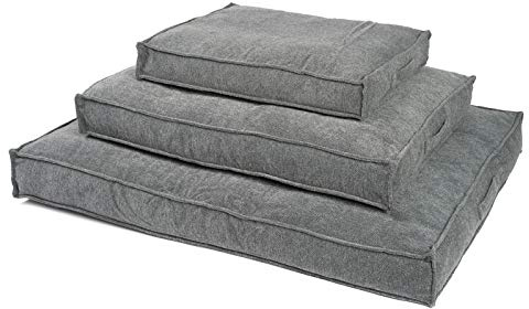 JAMAXX Premium Hundekissen Orthopädische Füllung, Waschbar Bezug aus Edlem Chinelle Stoff, Weiche Kompakte Füllung mit Visco Schaumstoff-Flocken Memory, PDB1003 (L) 120x90, Silver-Grey