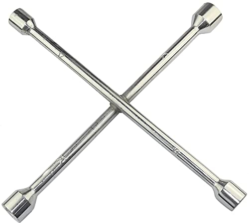 Aerzetix - Chiave di smontaggio ruote a croce 4 taglie 17x19x21x23mm - impronta 6 lati - lunghezza 355mm - in acciaio - C46642