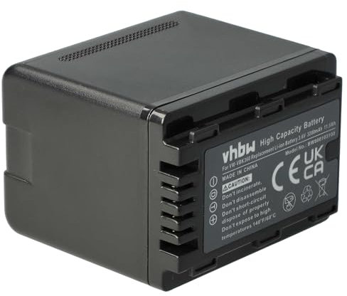 vhbw batteria sostituisce Panasonic VW-VBK180, VW-VBK180-K per videocamera camcorder (3200mAh, 3,6V, Li-Ion) con infochip