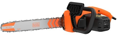 BLACK+DECKER BECS2245-QS Motosierra Eléctrica con Cable 2200 W, Espada de 45 cm, Velocidad de 14.5 m/s, Sistema de Auto-Engrase, Empuñadura Ergonómica y Anti-Vibración, Peso 5.5 kg
