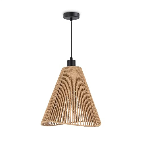 Paco Home LED-pendel Vardagsrumslampa Matsalspendel Kök Lampskärm Papper Deco Boho-stil E27, Färg:Svart, Typ av lampa___Färg:Typ 3