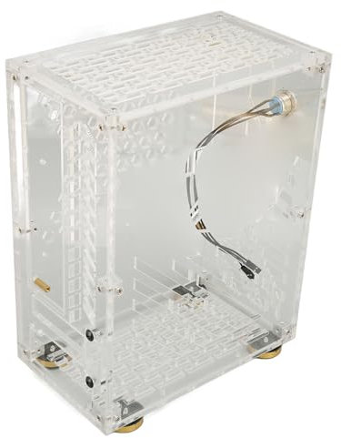 Custodia Mini ITX, Custodia per Mini PC con Pannello Acrilico Trasparente, Raffreddamento a 360 Gradi, capacità 4,3 Litri, Piedini AmmortizzatiCustodie per Computer per Flex 1U