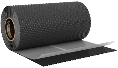 WANDANSCHLUSSBAND | Länge 5m | Breite 300mm | hochwertiges Aluminium und Butyl | Selbstklebend | Dach Kaminanschlussband 3D Struktur (Anthrazitgrau RAL7021)